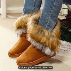 Women's Faux Fur Lined Boots - Tan